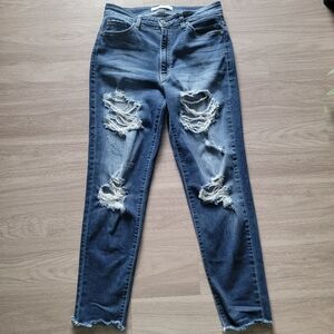 KanCan Ripped Dark Blue Skinny Jeans